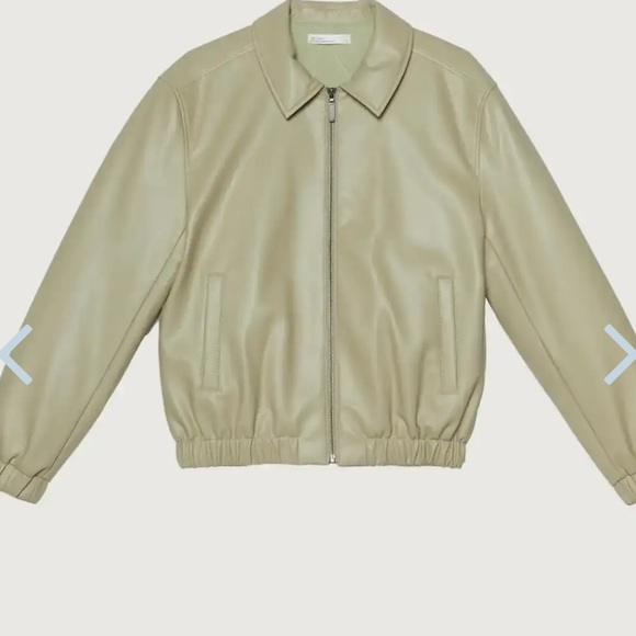 OAK+FORT Vegan Leather Bomber Jacket - Elm - Picture 3 of 3